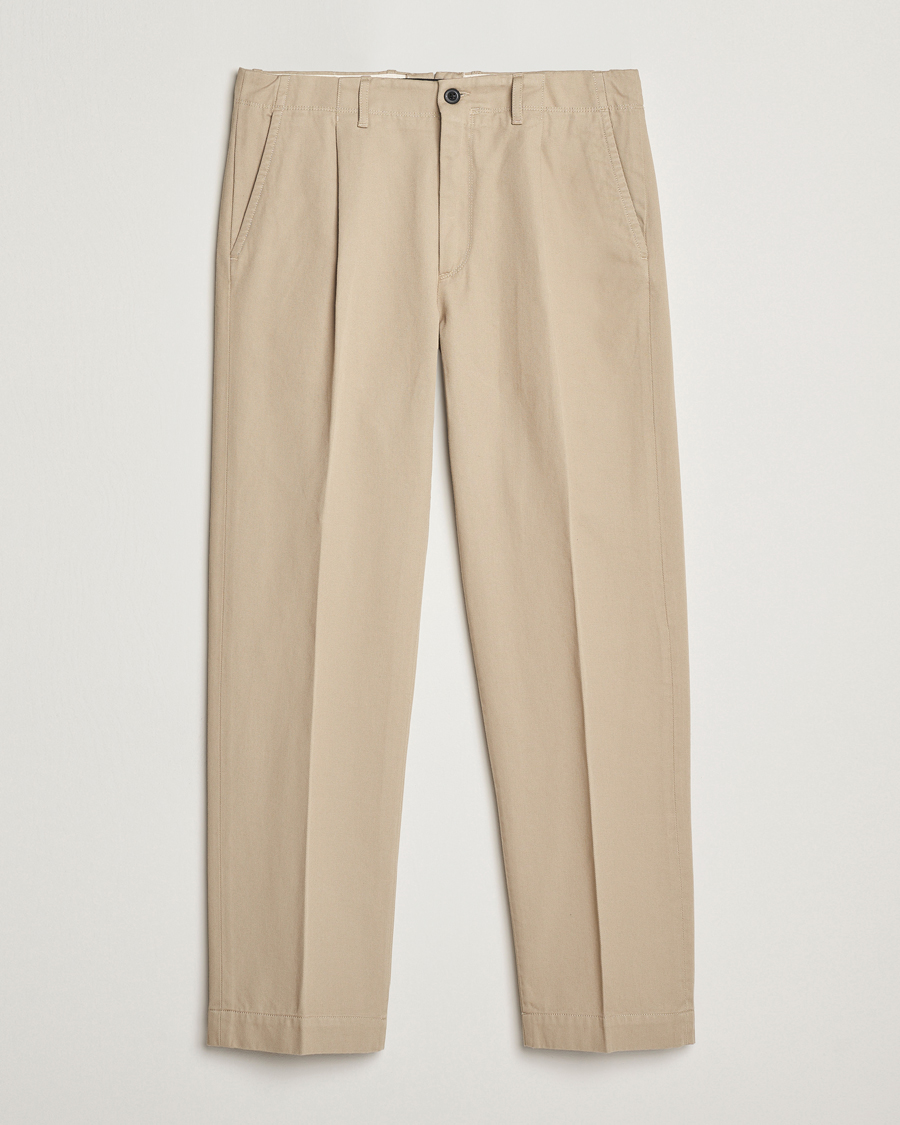 Heren | Broeken | Incotex | Regular Fit Uniform Cotton Slacks Beige