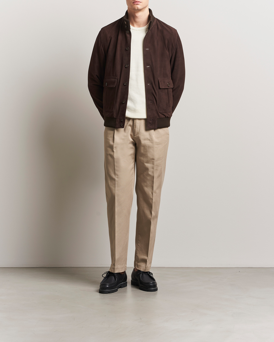 Heren | Broeken | Incotex | Regular Fit Uniform Cotton Slacks Beige