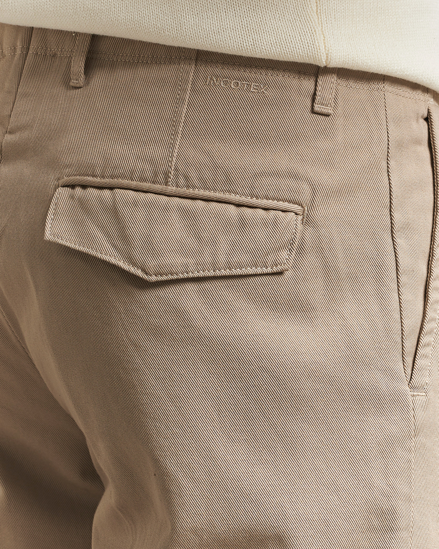 Heren | Broeken | Incotex | Regular Fit Uniform Cotton Slacks Beige