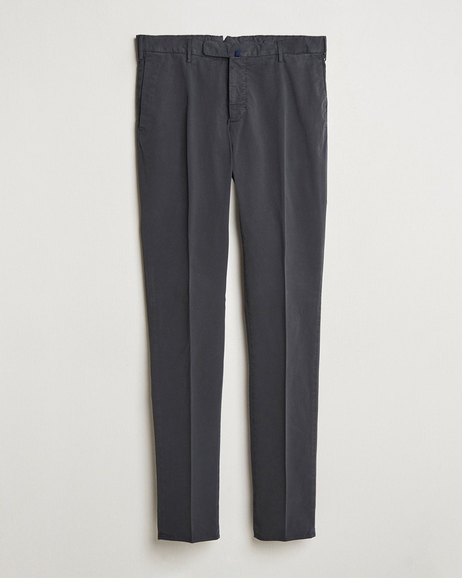 Heren | Broeken | Incotex | Slim Fit Comfort Chinos Dark Grey