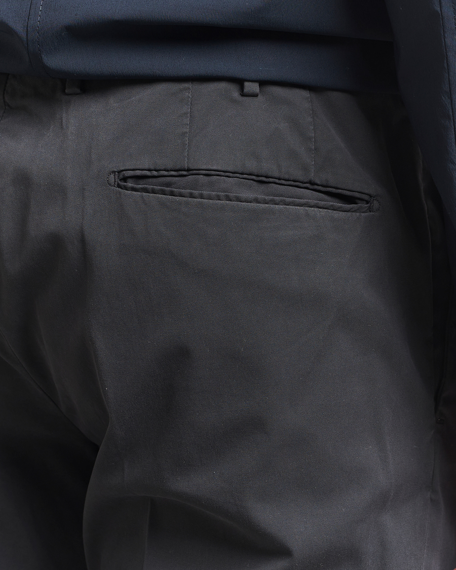 Heren | Broeken | Incotex | Slim Fit Comfort Chinos Dark Grey