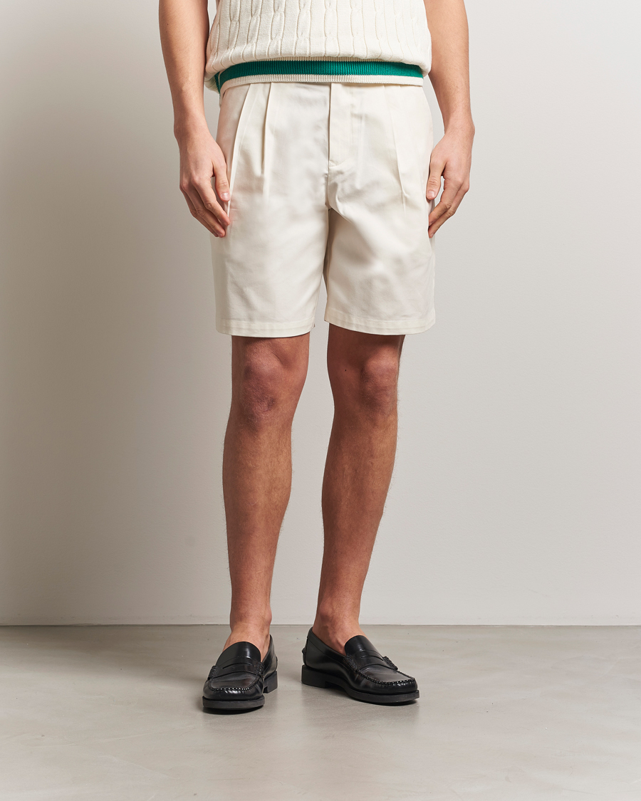 Heren | Korte broek | Fred Perry | Twill Pleated Tennis Shorts Ecru