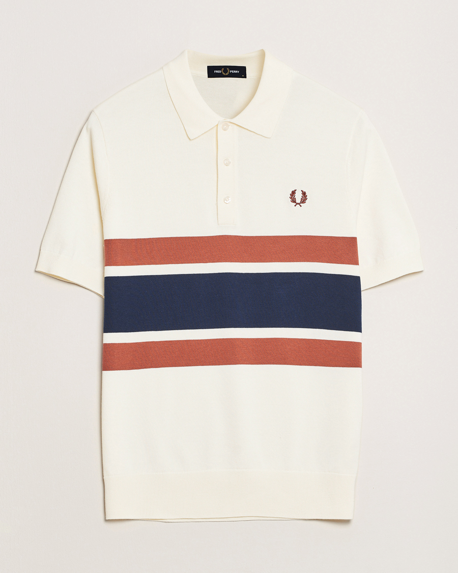 Heren | Polo's | Fred Perry | Paneled Knitted Polo Light Ecru