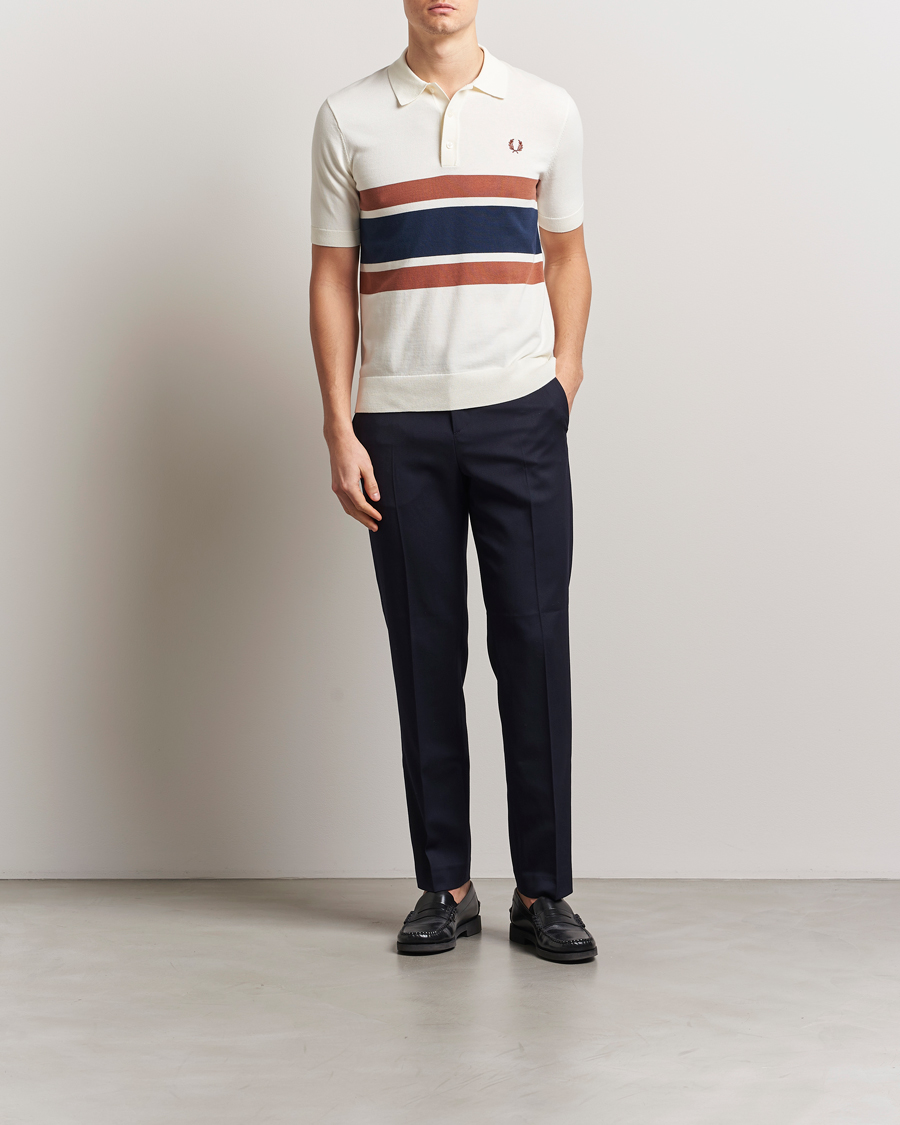 Heren | Polo's | Fred Perry | Paneled Knitted Polo Light Ecru