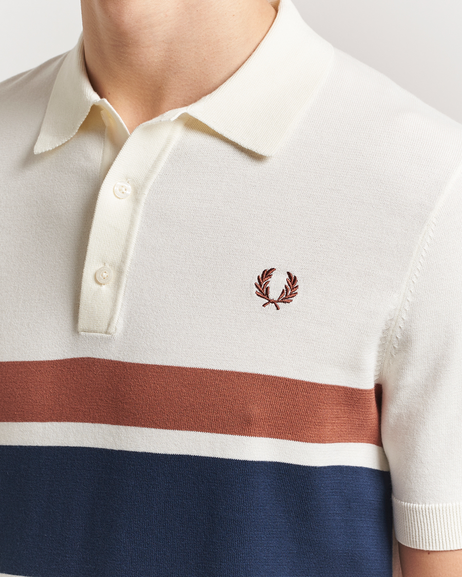 Heren | Polo's | Fred Perry | Paneled Knitted Polo Light Ecru
