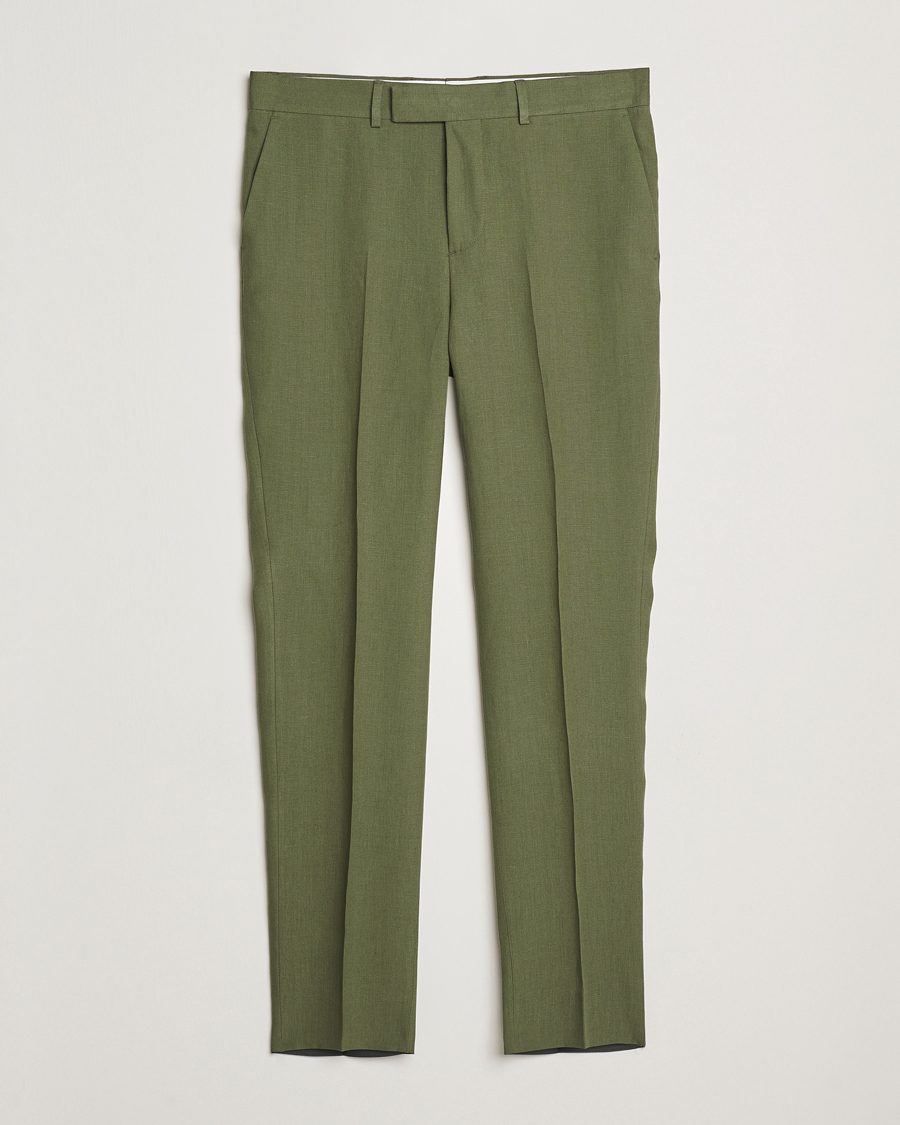 Heren | Broeken | J.Lindeberg | Grant Super Linen Pants Olivinie