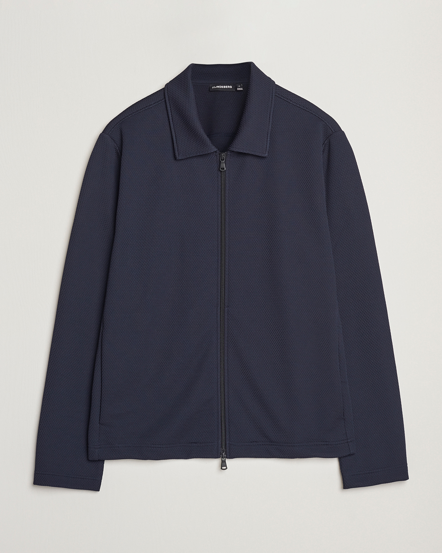 Heren | Truien | J.Lindeberg | Lansa Jersey Zip Jacket Navy