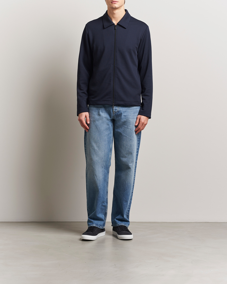 Heren | Truien | J.Lindeberg | Lansa Jersey Zip Jacket Navy