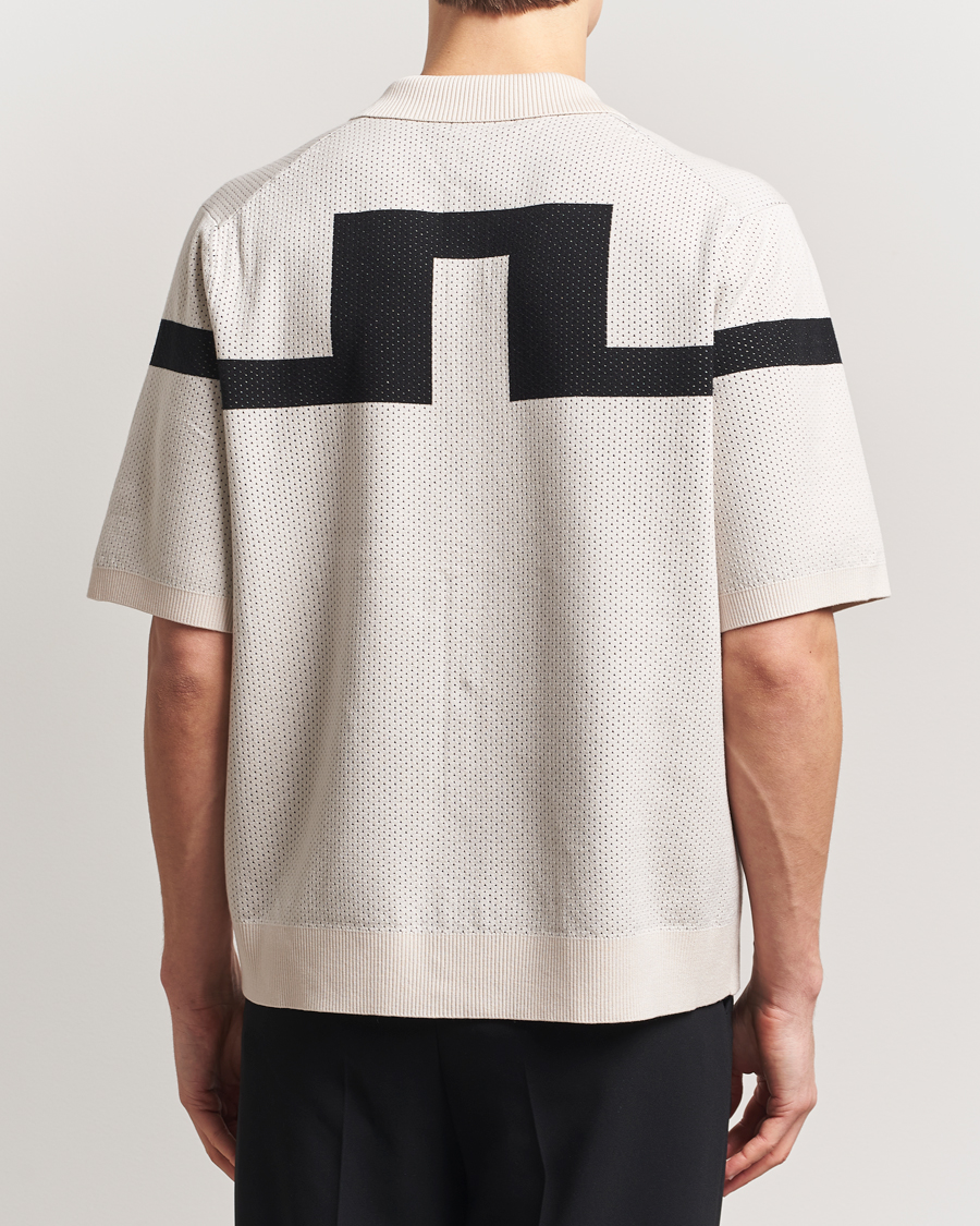 Heren | Overhemden | J.Lindeberg | Rayne Short Sleeve Knitted Shirt Moonbeam