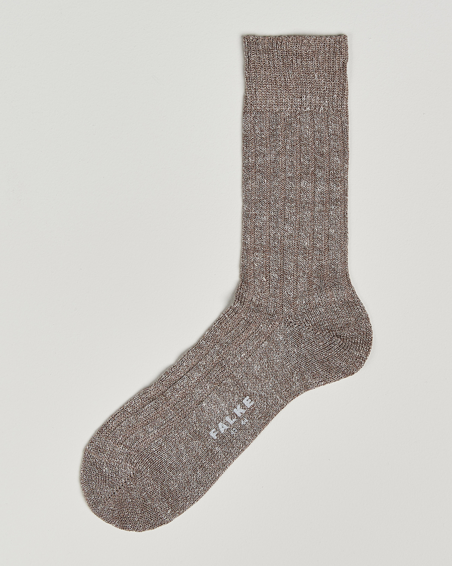 Heren | Ondergoed | Falke | Bay Linen/Cotton Rib Sock Milkshake