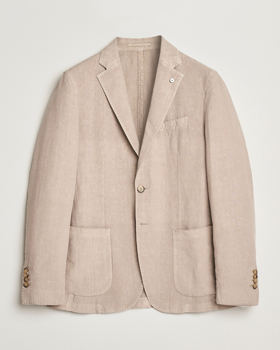 Heren | Blazers | L.B.M. 1911 | Jack Regular Fit Linen Blazer Beige
