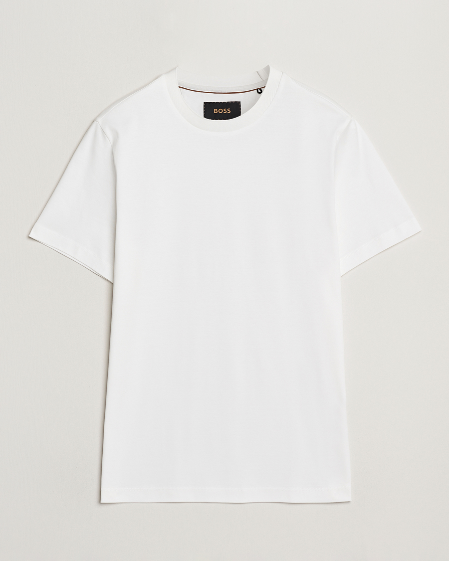 Heren | T-shirts | BOSS CAMEL | Tesar Cotton Knitted T-Shirt White