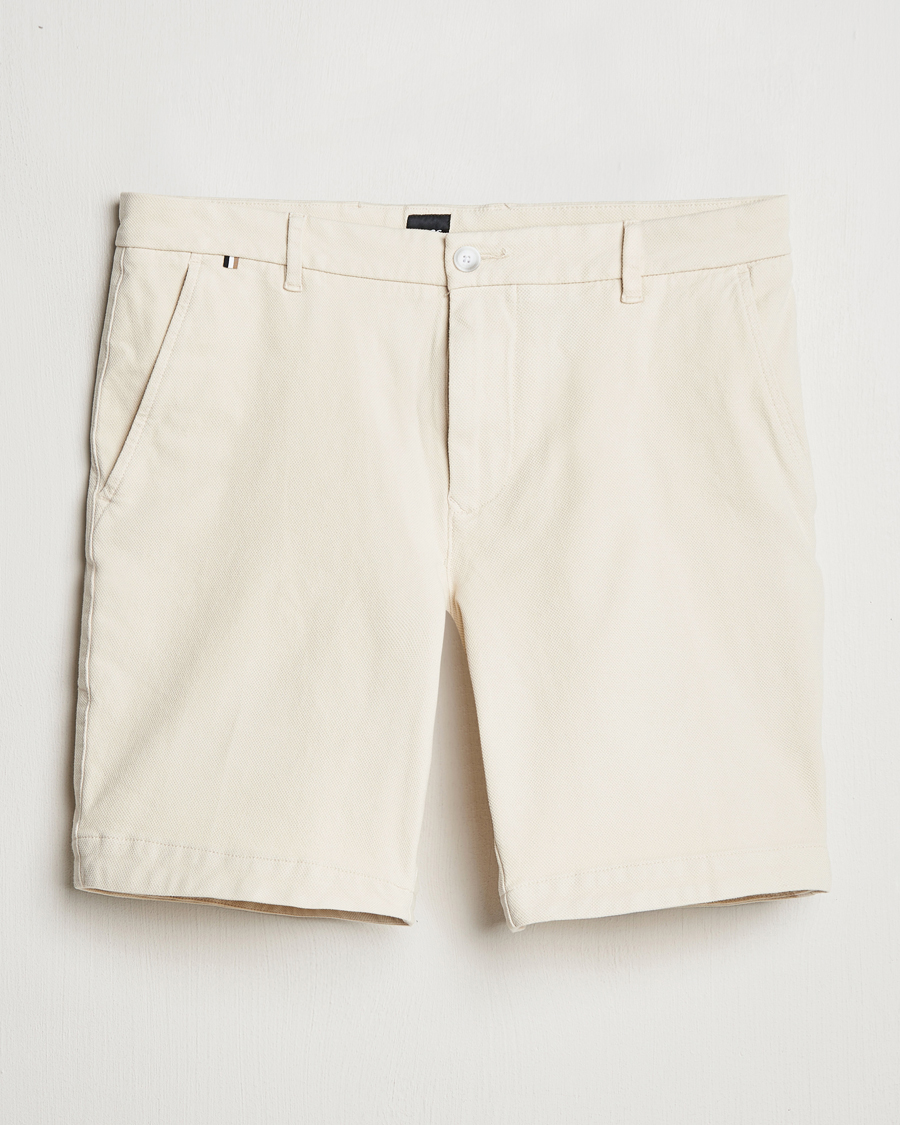 Heren | Korte broek | BOSS BLACK | Slice Structured Cotton Shorts Open White