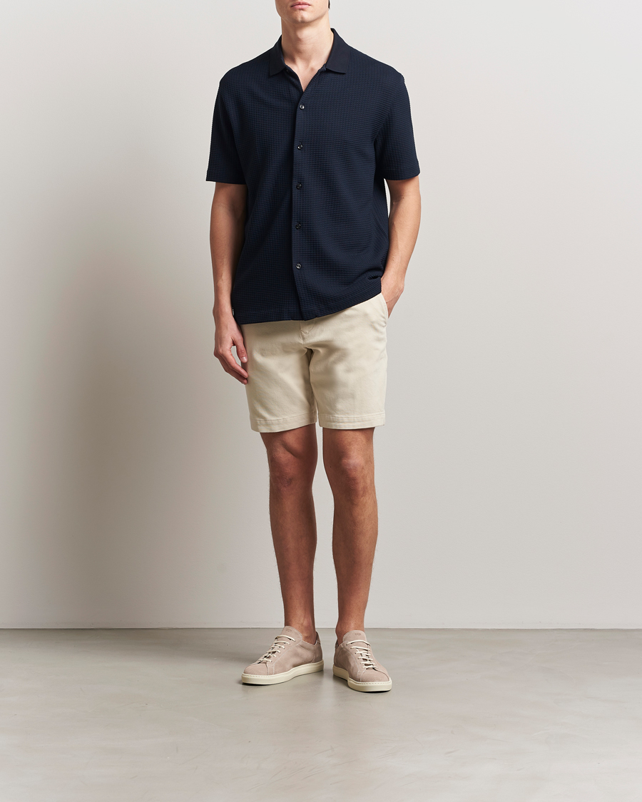 Heren | Korte broek | BOSS BLACK | Slice Structured Cotton Shorts Open White