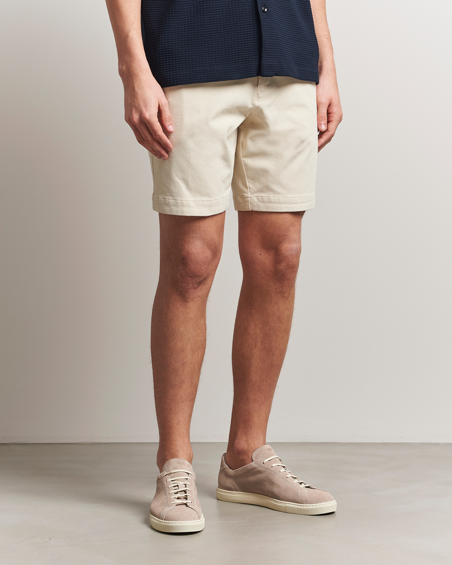 Heren | Korte broek | BOSS BLACK | Slice Structured Cotton Shorts Open White