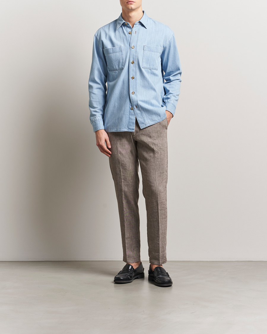 Heren | Broeken | BOSS BLACK | Kane Linen Blend Drawstring Trousers Dark Brown