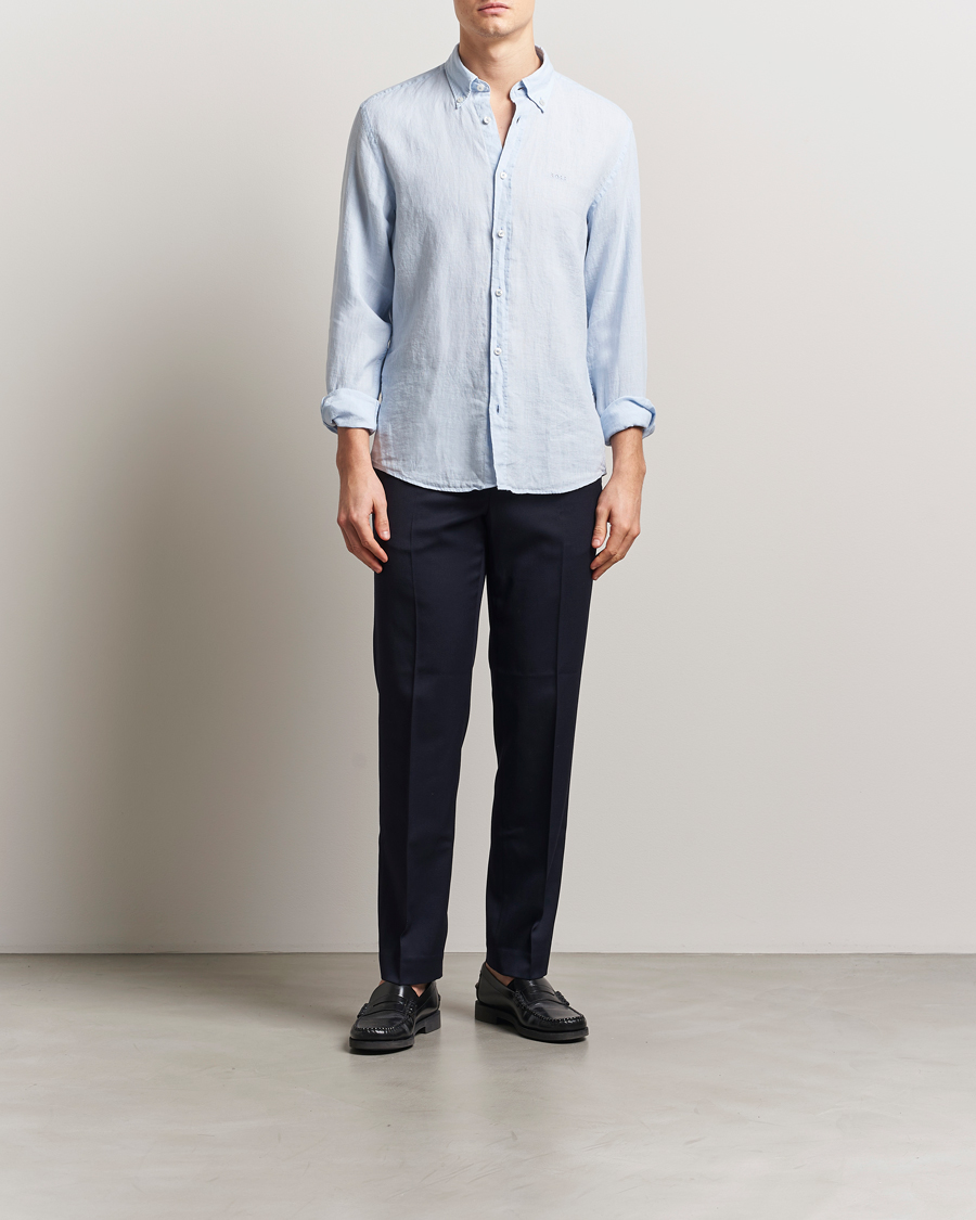 Heren | Overhemden | BOSS BLACK | Liam Linen Shirt Light Blue