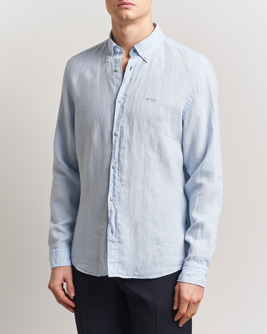 Heren | Overhemden | BOSS BLACK | Liam Linen Shirt Light Blue