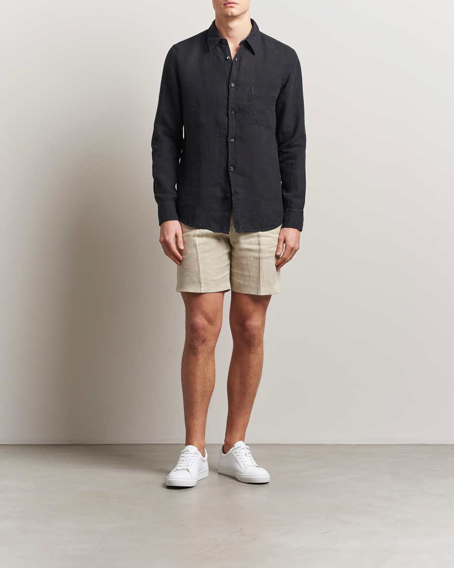 Heren | Overhemden | BOSS ORANGE | Relegant Linen Shirt Black