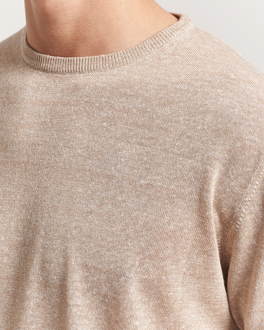 Heren | T-shirts | Morgano | Linen/Cotton T-Shirt Beige