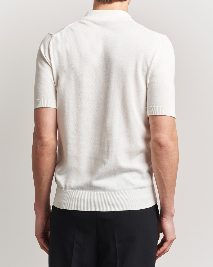 Heren | Polo's | Morgano | Knitted Organic Cotton Polo White