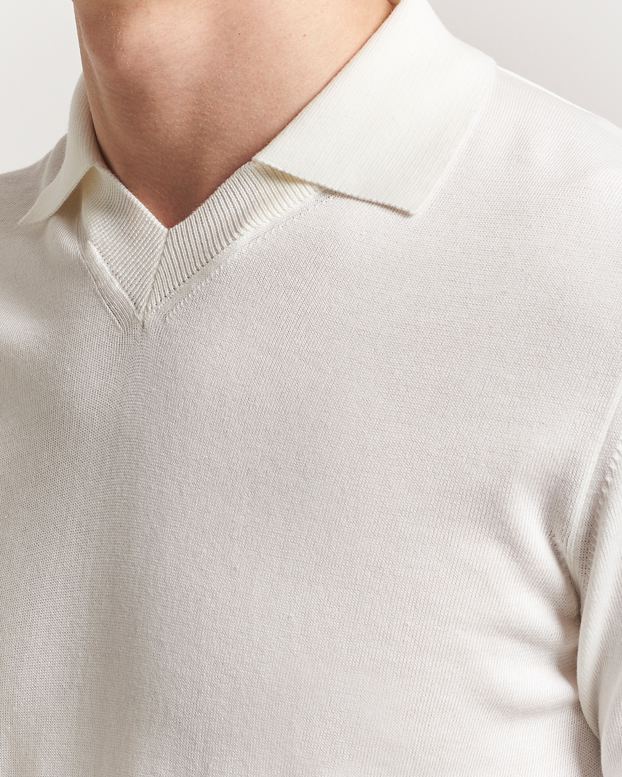 Heren | Polo's | Morgano | Knitted Organic Cotton Polo White