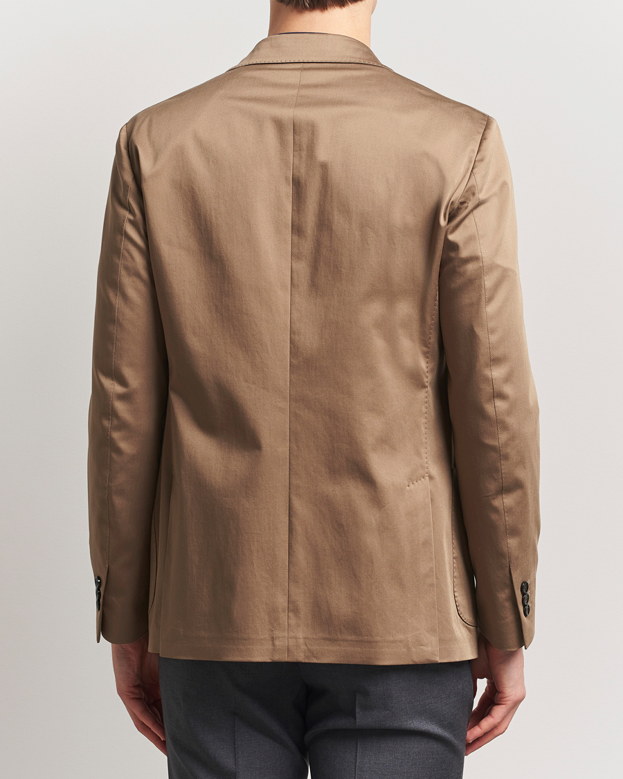 Heren | Blazers | Lardini | Cotton Satin Stretch Blazer Light Brown