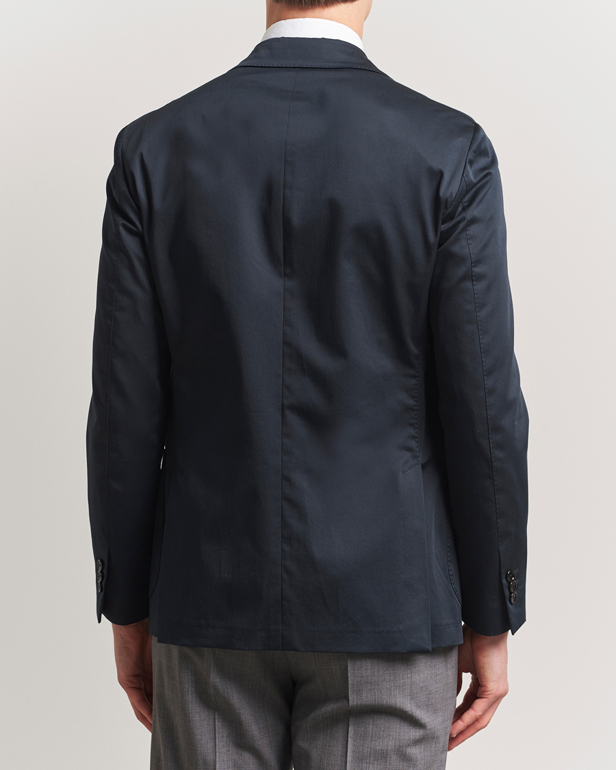 Heren | Blazers | Lardini | Cotton Satin Stretch Blazer Navy