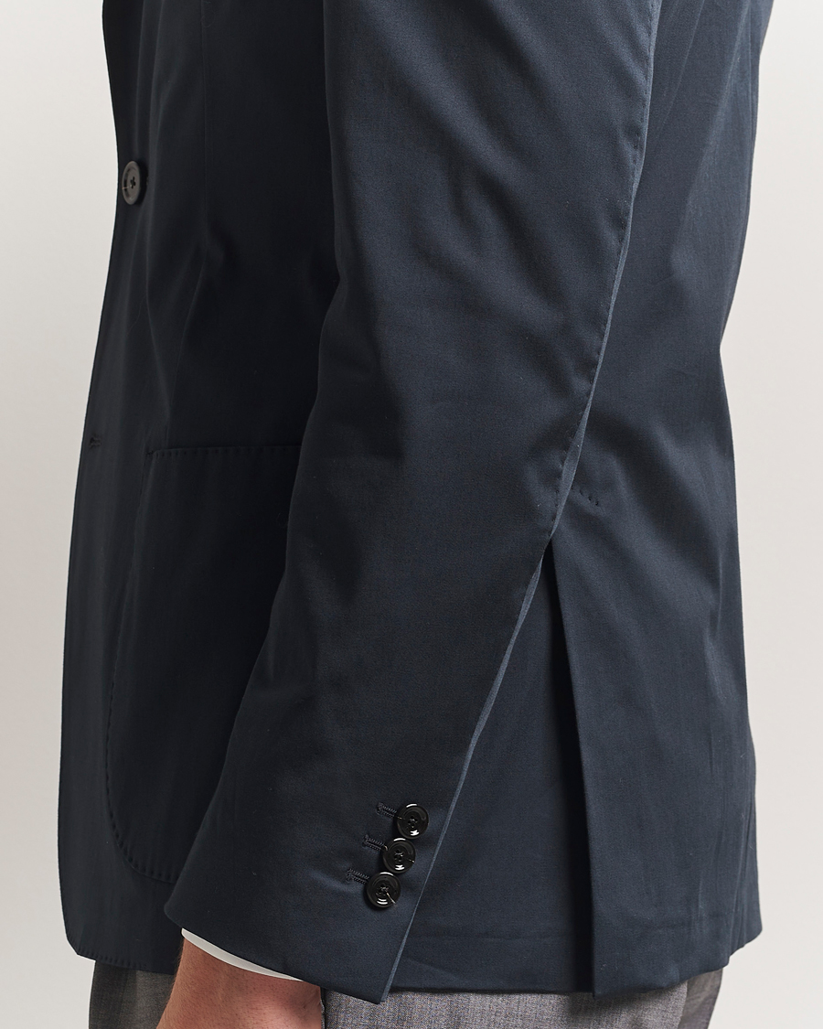 Heren | Blazers | Lardini | Cotton Satin Stretch Blazer Navy