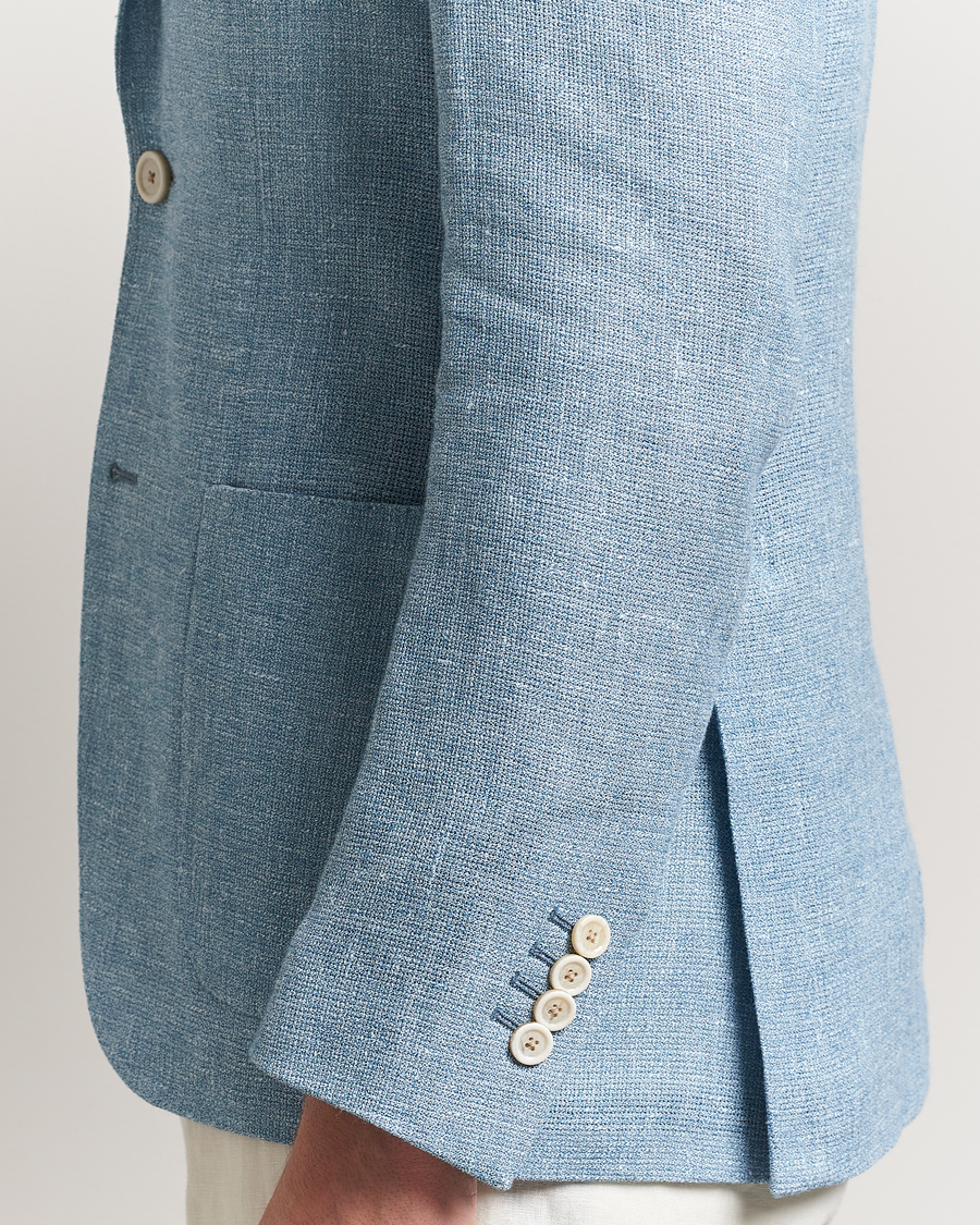 Heren | Blazers | Lardini | Linen Crepe Canvas Blazer Light Blue