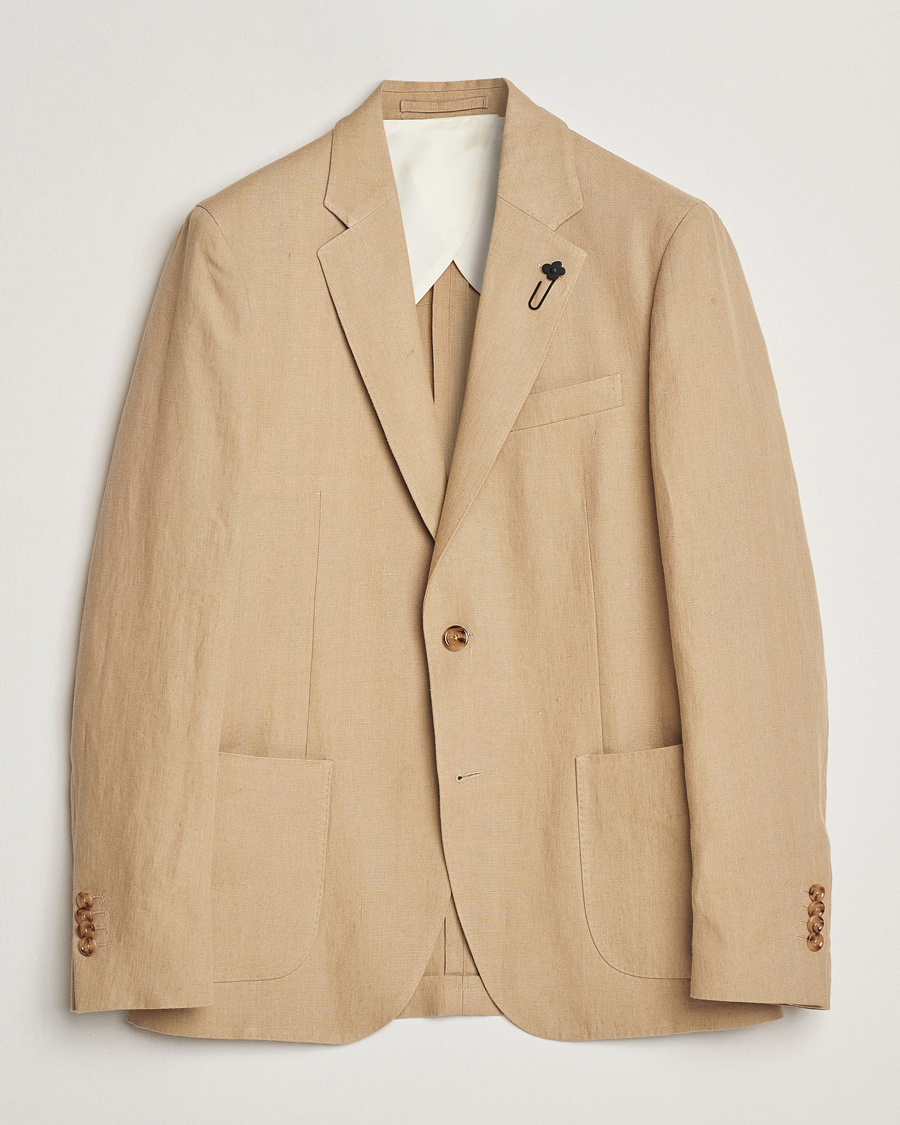 Heren | Blazers | Lardini | Linen Canvas Blazer Beige