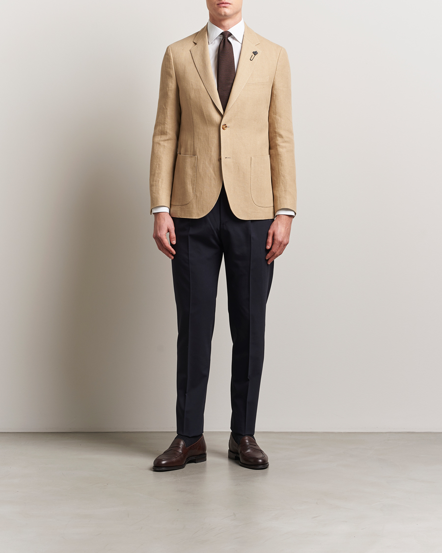 Heren | Blazers | Lardini | Linen Canvas Blazer Beige