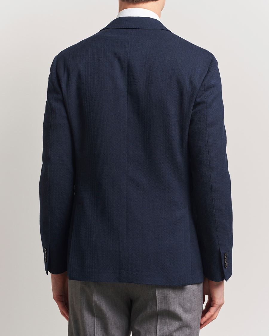 Heren | Blazers | Lardini | Wool/Cotton Structured Blazer Navy