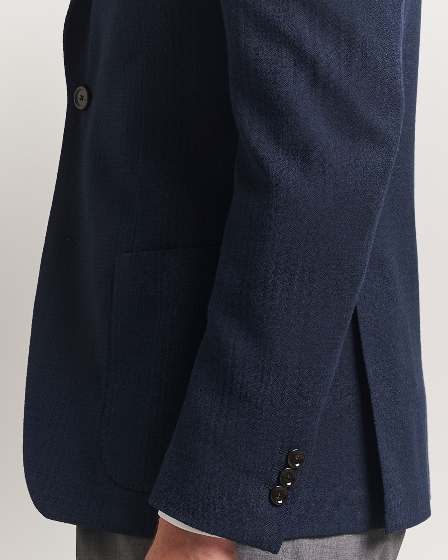 Heren | Blazers | Lardini | Wool/Cotton Structured Blazer Navy