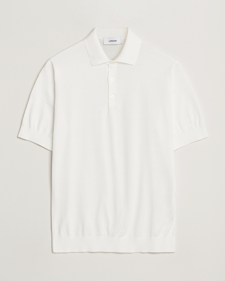 Heren | Polo's | Lardini | Knitted Cotton Polo White