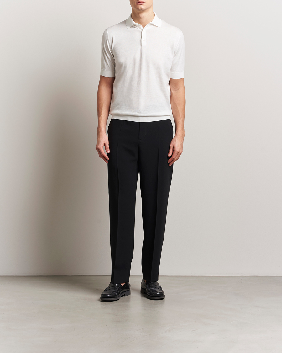 Heren | Polo's | Lardini | Knitted Cotton Polo White