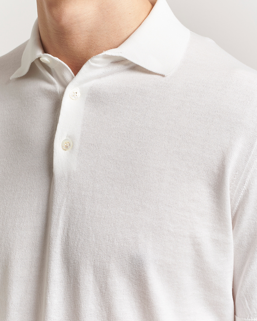 Heren | Polo's | Lardini | Knitted Cotton Polo White