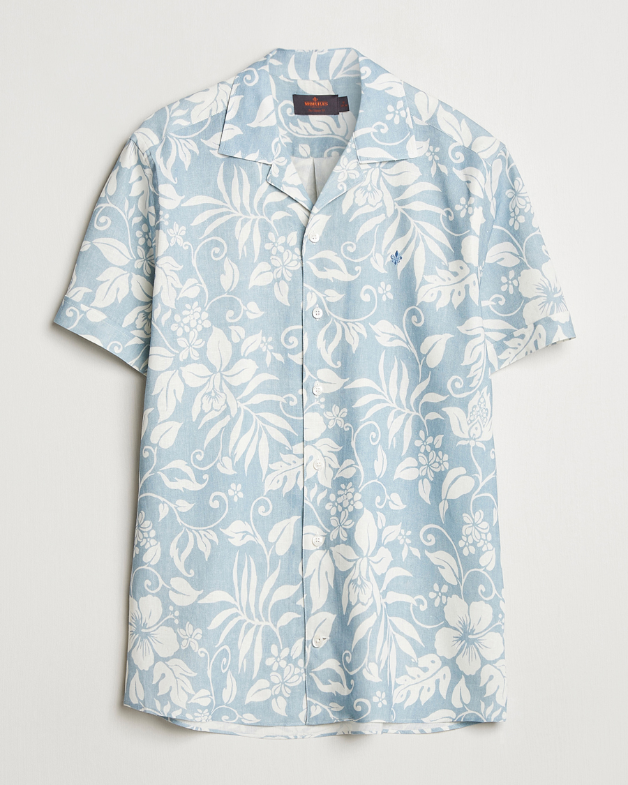 Heren | Overhemden | Morris | Tropical Short Sleeve Shirt Blue