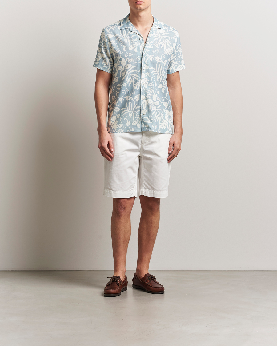 Heren | Overhemden | Morris | Tropical Short Sleeve Shirt Blue