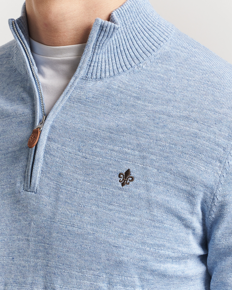 Heren | Truien | Morris | Randall Half Zip Light Blue