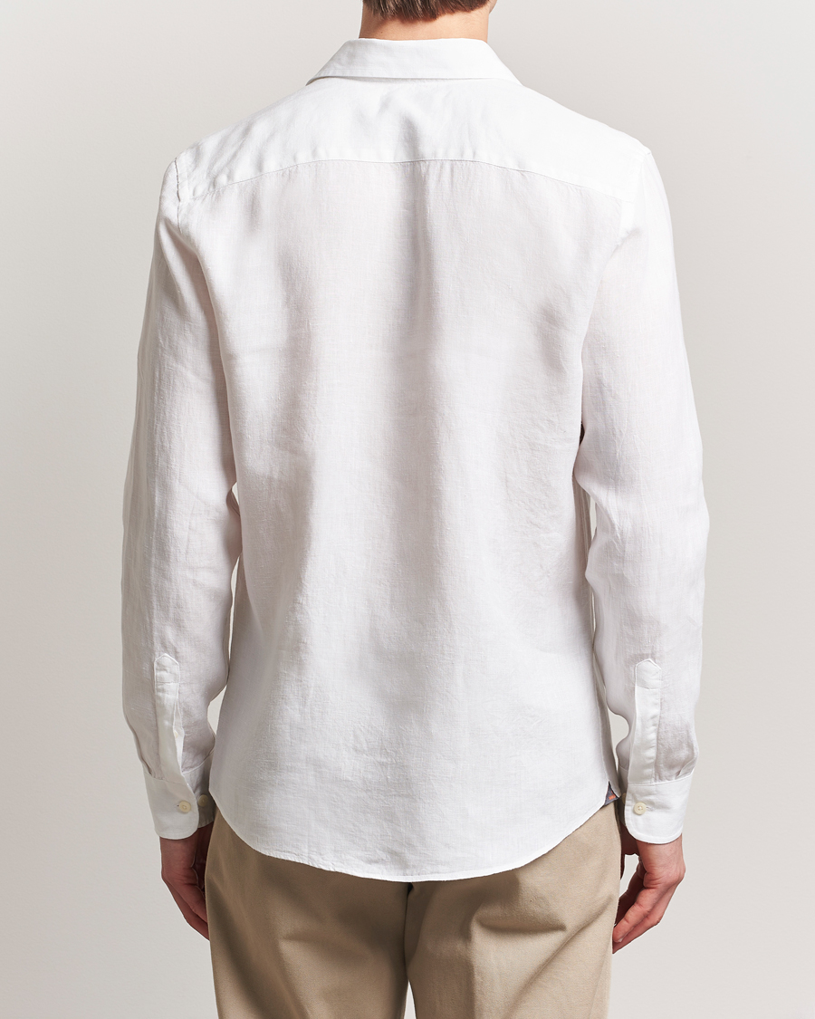 Heren | Overhemden | Morris | Slim Fit Linen Shirt White
