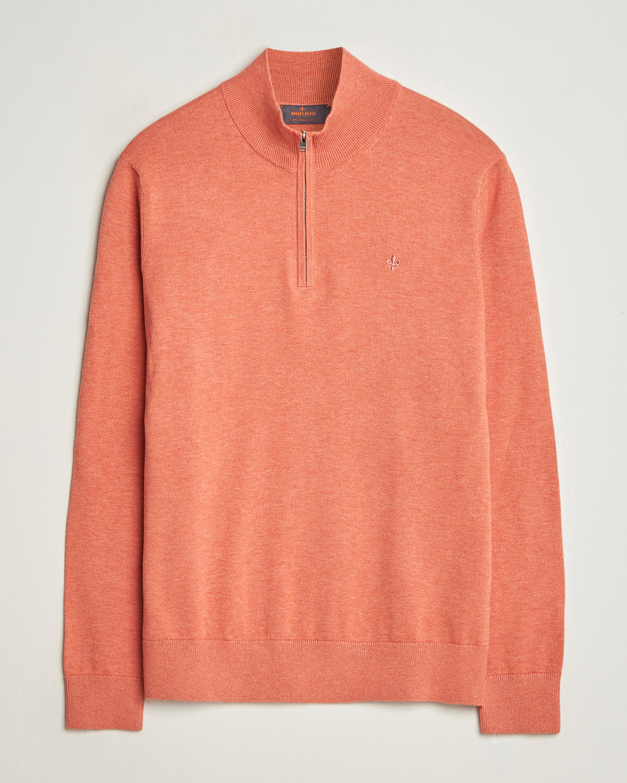 Heren | Truien | Morris | Riley Cotton Half Zip Orange