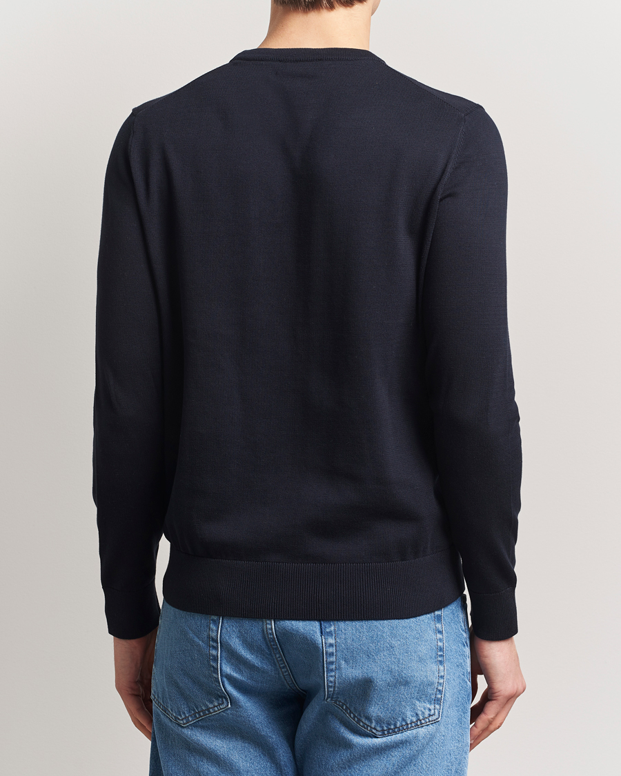 Heren | Truien | Morris | Riley Cotton O-Neck Dark Blue