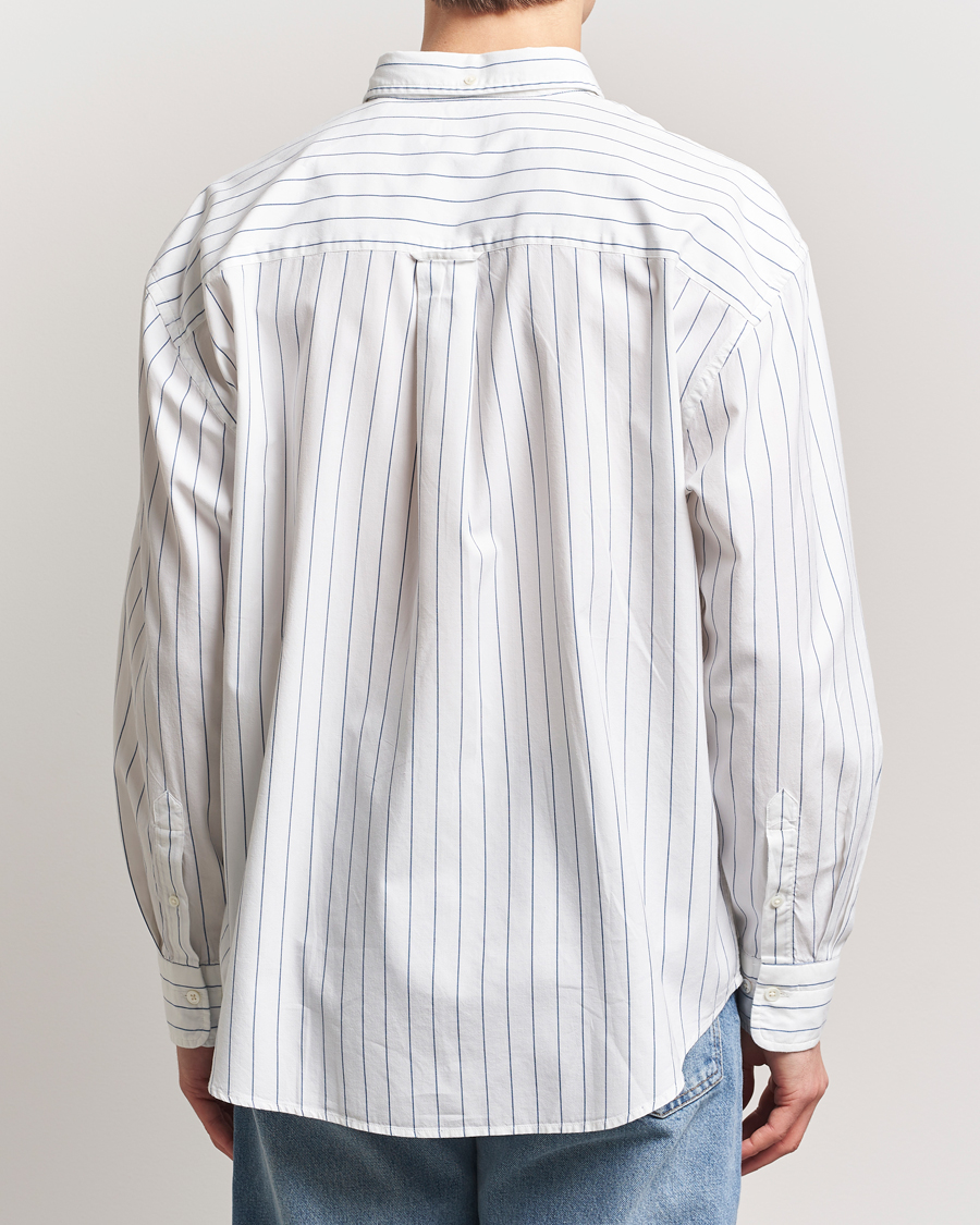 Heren | Overhemden | GANT 240 Mulberry Street | Oversized Dreamy Striped Oxford Shirt Eggshell