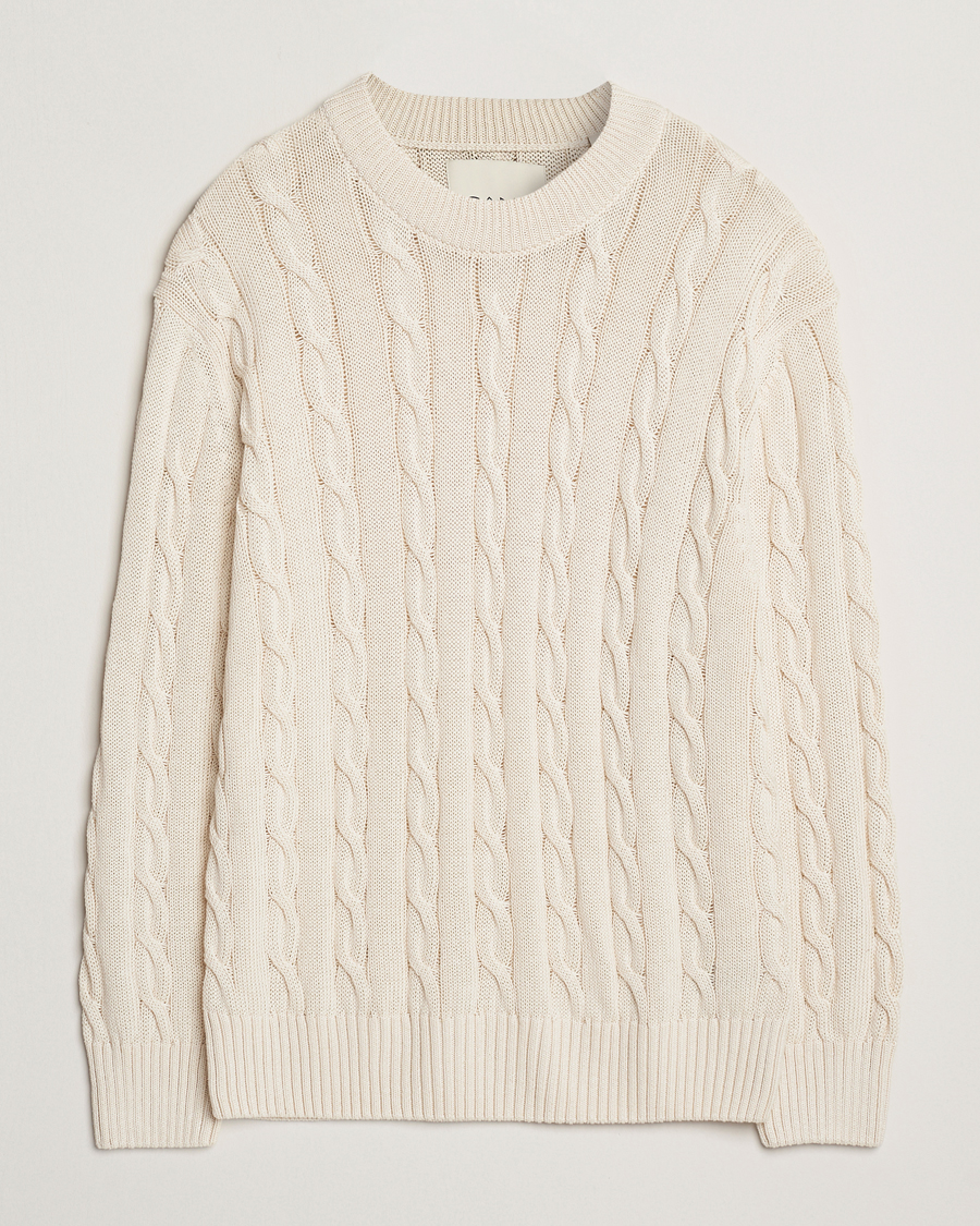 Heren | Truien | GANT 240 Mulberry Street | Cable Crew Neck Sweater Cream