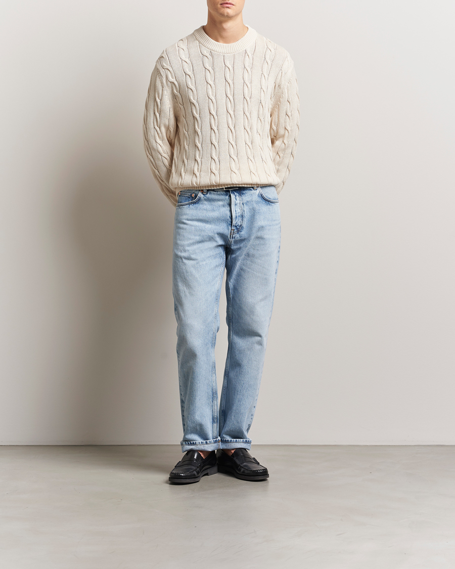 Heren | Truien | GANT 240 Mulberry Street | Cable Crew Neck Sweater Cream