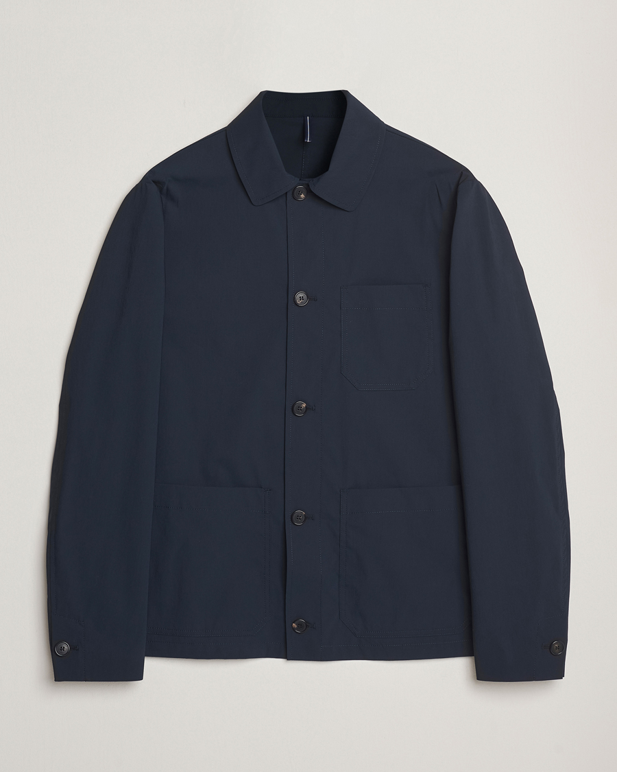Heren | Jassen | Incotex | Cotton Poplin Shirt Jacket Navy