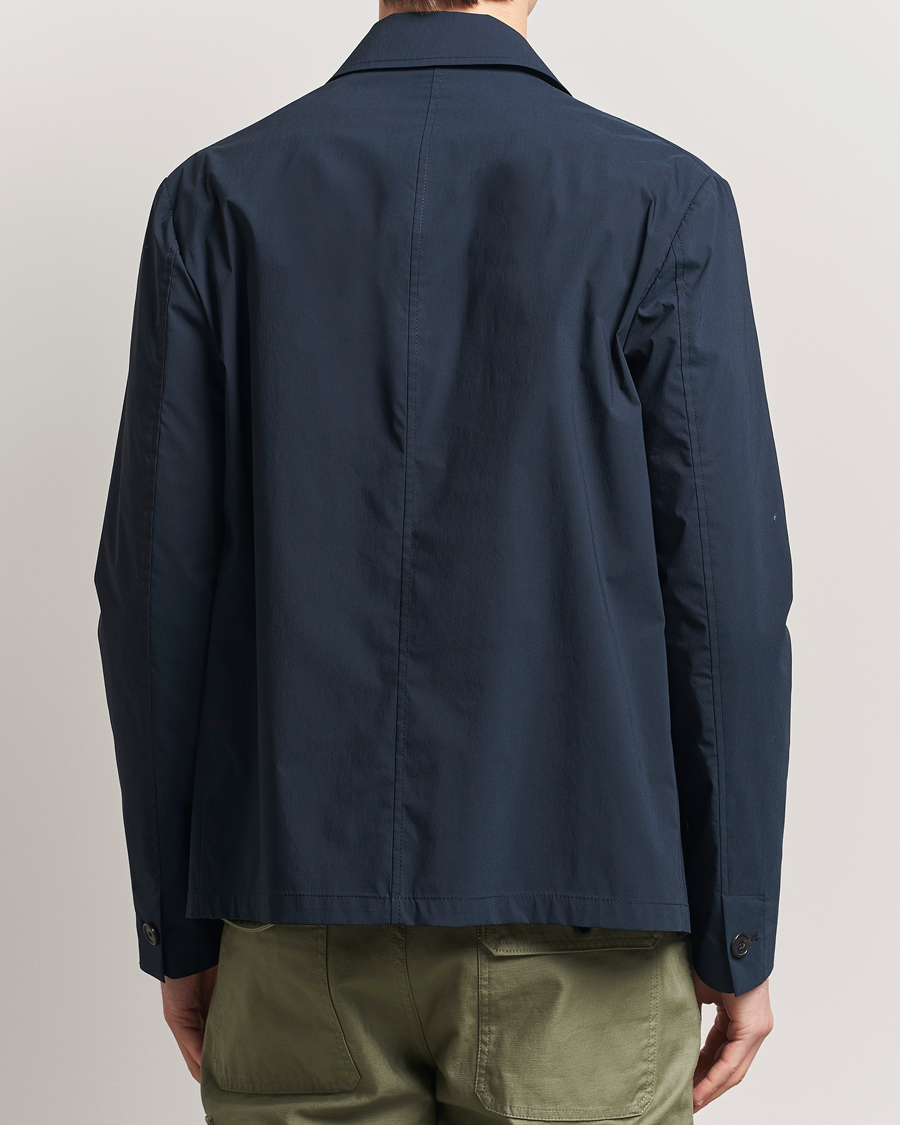 Heren | Jassen | Incotex | Cotton Poplin Shirt Jacket Navy