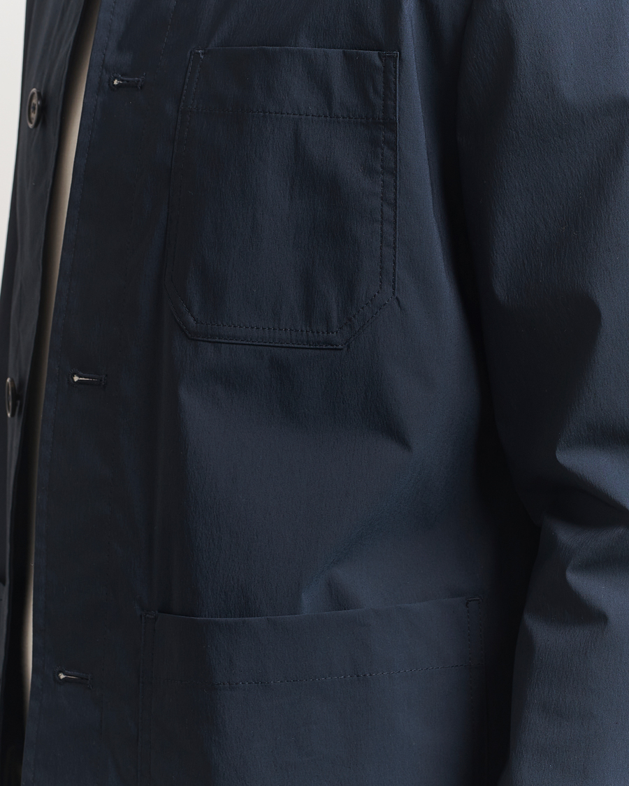 Heren | Jassen | Incotex | Cotton Poplin Shirt Jacket Navy