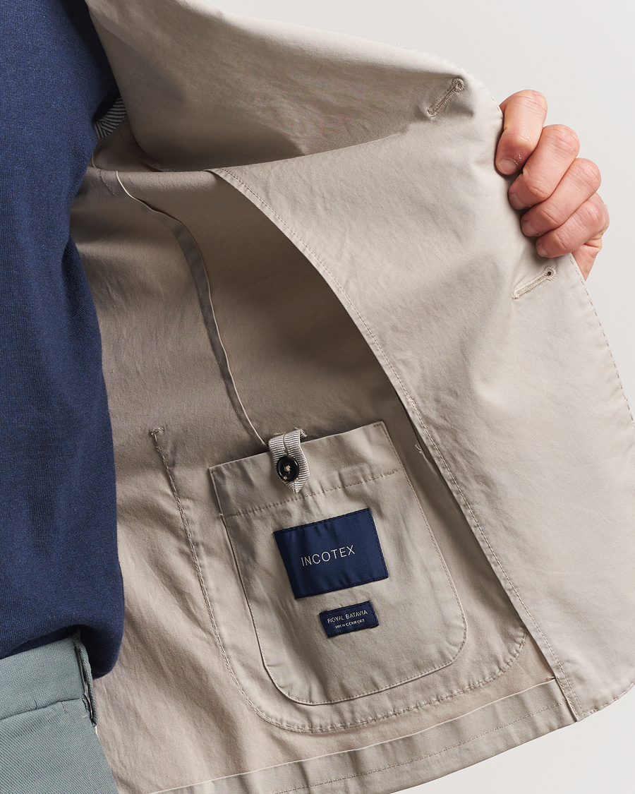 Heren | Blazers | Incotex | Unconstructed Comfort Cotton Blazer Light Beige